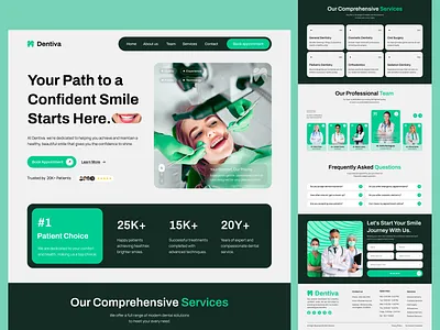 Dentiva - Modern Dental Clinic Website UI/UX Design branding clean website clinic website dental care website dental website dentalcare dentist dentist website dentistry figma graphic design healthcare website modern modern website uiux web design webfolio website website design website inspiration