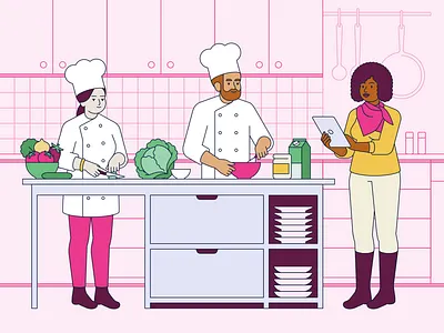 Back Office - Illustration for Video back office branding character explainer illustration lineart motion design restaurant