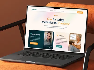 Healthcare AI Assistant - Landing Page Design ai assistant b2b chatbot design dual elderly figma friendly health healthcare landing page orange saas split teal typography ui ux warm