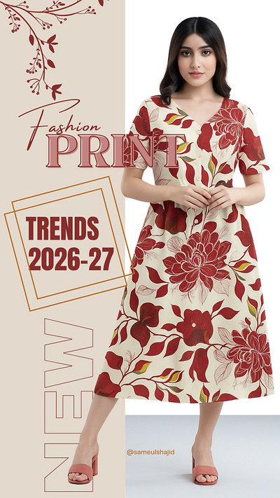 Red Floral Seamless Pattern | Fashion Print Design pattern inspiration