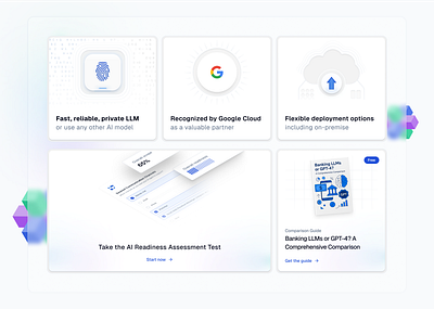 Bento grid UI Visuals for Moveo.AI ai bento bento card bento grid card ui cloud grid landing page moveo ai saas security trust ui web web design