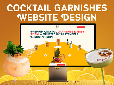 Premium Cocktail Garnishes Website UI design figma graphic design landing page premium webdesign ui uiux uiux design ux website design