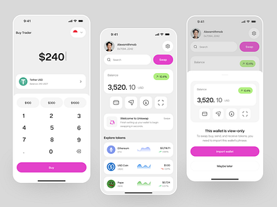 Decentralized Crypto Trading Mobile App Design app app design application bitcoin app blockchain app blockchain wallet crypto app design crypto app ui crypto exchange app crypto mobile app crypto ui crypto wallet crypto wallet app cryptocurrency fintech app mobile mobile app mobile ui wallet decentralized wallet mobile app