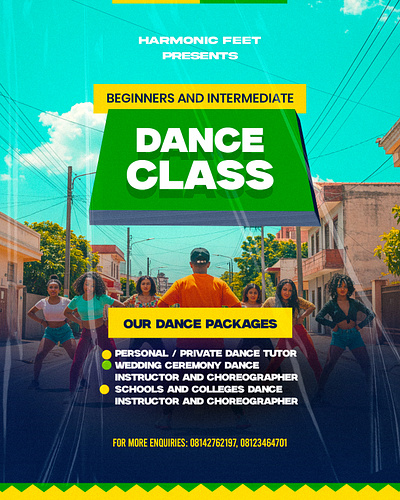 Dance Class Flyer Design For Harmonic Feet