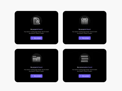 🌙 Empty State – Lumin UI (Dark Mode) appliction apptication clean ui component dark mode design system empty empty state emptystate ui web app