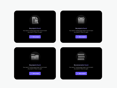 🌙 Empty State – Lumin UI (Dark Mode) appliction apptication clean ui component dark mode design system empty empty state emptystate ui web app