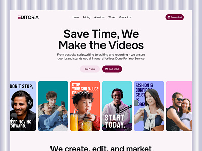 Video Editing Landing Page Hero Section UI Design agency landing page agnecy website hero section best agency website best design best ui ux designer hero section hero section ui landing page ui today design today work tranding work video editing video marketing