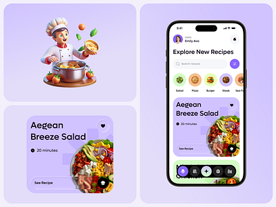 Food Recipe App app design chef cook cooking app food food recipe food recipe app ios mimimal mobile mobile app recipe ui ux