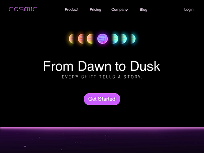 Day 85 - Cosmic Landing Page animation cosmic graphic design interactiondesign landingpage microinteractions motion graphics ui uidesign webdesign