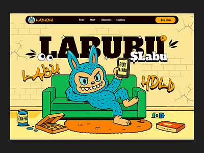 LABUBU - crypto meme token branding crypto cryptocurrency design graphic design illustration labubu landing page mascot meme meme coin meme coin landing page meme landing page meme token memes pepe presale token web design website