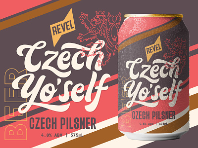 Beer Label Design beer can czech emblem funky heraldic illustration label lettering logo matt vergotis pilsner verg