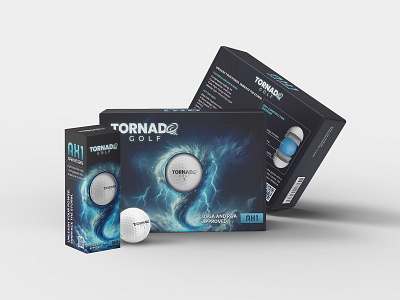 Package Design for Tornado Golf ball ball package brand branding design digital digital art golf golf package graphic design identity branding illustration logo modern sport sport golf tech tech package