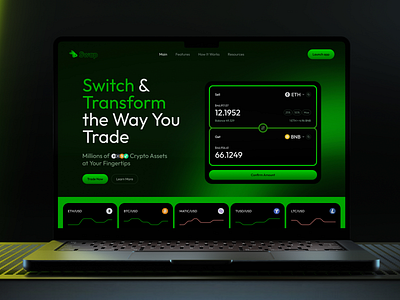 Crypto Exchange Website UI blockchain btc crypto crypto exchange crypto trading cryptocurrency dashboard defi design eth fintech interface neobanking product design ui ux web design web3 trading platform website design