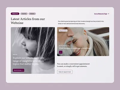 Family Psychology article blog branding design events family psychologist psychology ui ux webdesign webzine