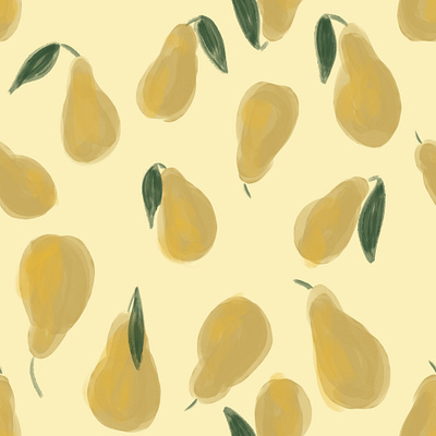 Delicate Watercolor Pears. Seamless pattern fabric fashion food graphic design pattern pears seamless summer textile