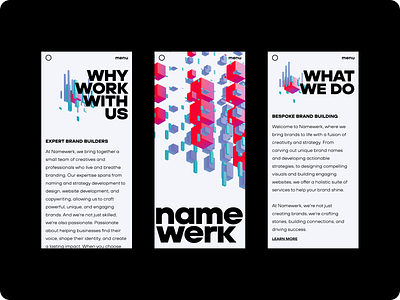 Web Design | Namewerk brand strategy branding clean design digital design editorial design grids interaction design interface design landing page lay out minimal design mobile design modern design typography ui design user experience user interface web design website design
