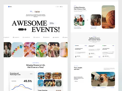 Creative Event Agency Full landing page event interface service startup ui ux web web design website