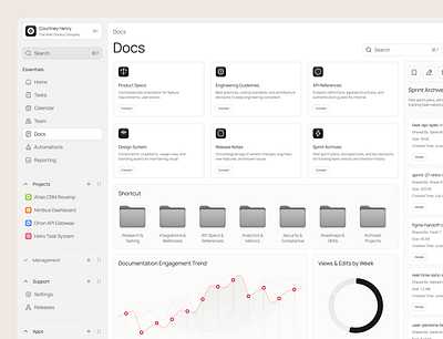 Project Management Docs Dashboard. dashboard dashboard design docs dashboard modern dashboard product design product designer product ui project management design project management dashboard ui ui dashboard