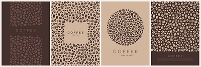 vector set of vertical coffee flyers design beans branding card coffee drink flyer graphic design logo pattern shapes sticker template vertical
