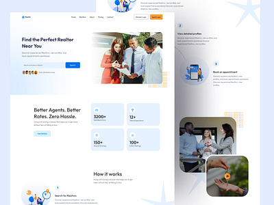 🏡 Realtor Website Home Screen 3d animation branding design designshowcase graphic design homepage illustration logo motion graphics productdesign propertysearch realestate realtor ui vector