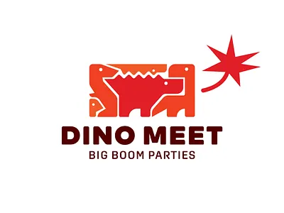 Dino meet bang brand branding design dino dynamite graphic design logo vector