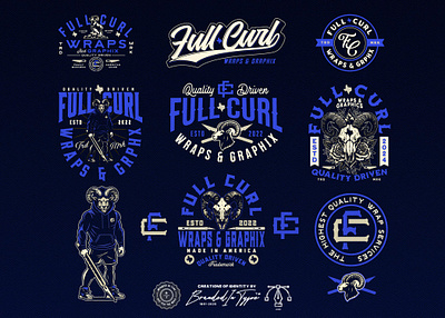 Full Curl Wraps & Graphix - Branding Identity Pack branding kit company branding company identity design package identity design logotype logotype design mascot design monogram monogram design vector
