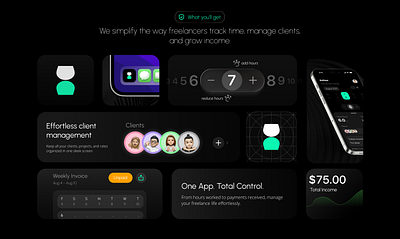 anHour App UI/UX app branding design graphic design illustration logo typography ui ux
