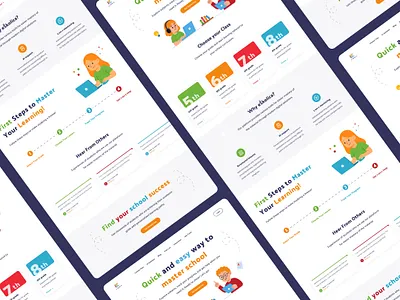 UI Design – E-Learning Platform For Kids children colored colors education friendly kids learning plateform ui user userexperience userinterface ux vived web website