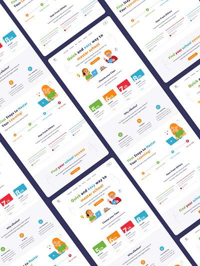 UI Design – E-Learning Platform For Kids children colored colors education friendly kids learning plateform ui user userexperience userinterface ux vived web website