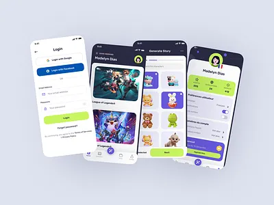 Gaming Profile & Story Generator – Mobile UI branding dark design figma homepage illustration landing page ui ui design uiux uiux design ux design welldux