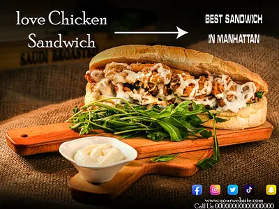 Restaurant Social Media Ad design – Chicken Sandwich advertising design animation brand visuals brandidentity branding design food business graphic design illustration logo motion graphics vector