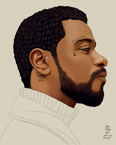 Side Face Model Drawing Color Sketch by Oz Galeano art arte boceto color design dibujo digitalart drawing illustration model ozgaleano painting portrait retrato sketch