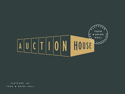 Auction House Food & Drink Hall asheville brand branding design gold graphic design illustration logo restaurant