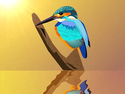 Stillness birds graphic design illustration