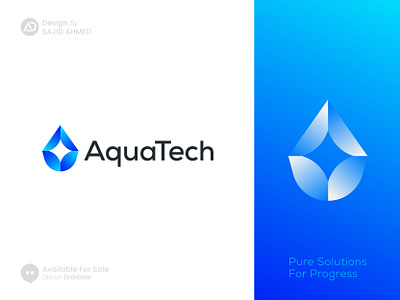 Aqua Tech, AI, Pure Solutions, Modern, A Logo, Digital a abstract logo a letter logo a logo a logo design a logo mark a modern logo a tech logo ai logo aqua tech logo branding business logo company logo corporate creative logo design illustration letter a logo logo design modern logo ui