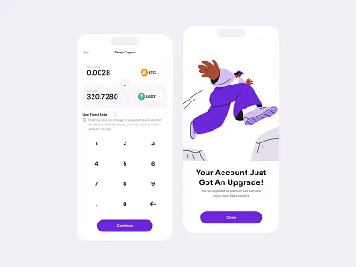 Swap Crypto app crypto design illustration mobile app success screen swap swap crypto ui uidesign ux uxdesignmastery