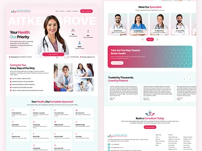 Hospital Website Design booking system clean design doctor services figma health services healthcare design hospital website interactive design landing page medical platform medical website minimal design online appointment patient experience product design responsive design ui ux user experience user interface web design