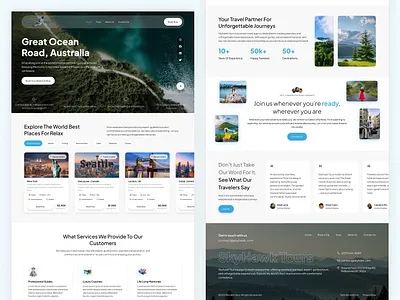 International Tour Agency Website adventure tours booking system clean design design figma home page interactive design international tours landing page minimal design product design responsive design tour agency travel experience travel platform travel website ui ux uiux design web design website