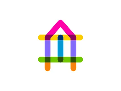 Colorful House Logo building colorful logo construction home house house logo icon logo logo design mark symbol