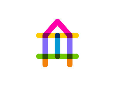 Colorful House Logo building colorful logo construction home house house logo icon logo logo design mark symbol