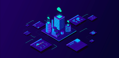 Isometric Cyber Defense — Marketing Header after effects animation brand video cybersecurity hero banner home page illustration isometric lottie motion graphics ui