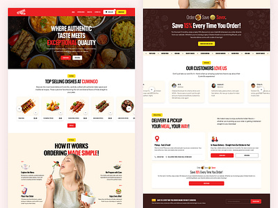 Online Food Ordering Website clean design delivery platform food delivery food ordering website interactive design landing page menu browsing minimal design mobile friendly online ordering online services product design responsive design restaurant platform ui ux uiux design user experience user interface web design website