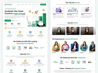 Technology Institute Website clean design course enrollment education website interactive design landing page learning platform minimal design mobile friendly online courses online learning product design responsive design school technology institute ui ux university user experience user interface web design website