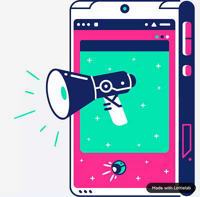 Figma to Lottie Animation of a Megaphone animation figma graphic design motion graphics ui ux design