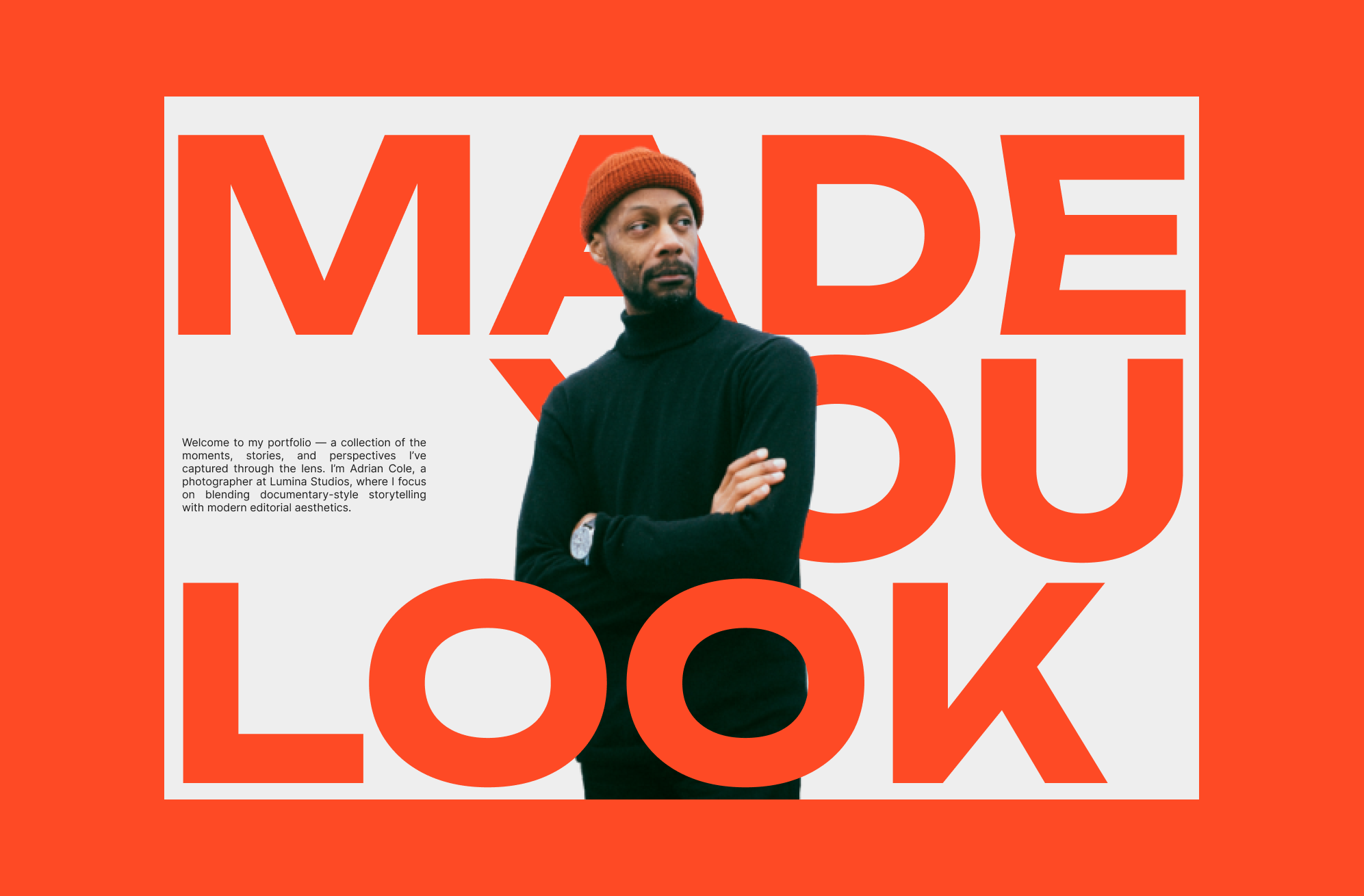 Hero Series 09 - Portfolio Site bold typography designer portfolio hero hero section homepage landing page minimalistic design modern layout personal site portfolio portfolio website ui ux web design