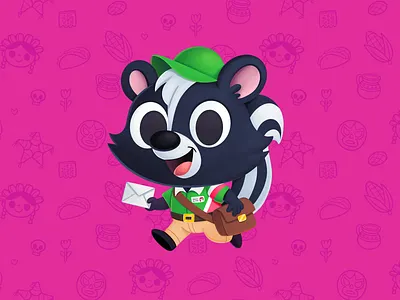 📬🦨 Skunk Mailman — Character Design for Brands brandidentity branding cartoon style character design cute character dribbble illustration mascot design messico mexican art mexico skunk メキシコ