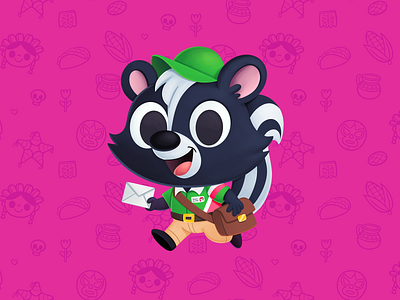📬🦨 Skunk Mailman — Character Design for Brands brandidentity branding cartoon style character design cute character dribbble illustration mascot design messico mexican art mexico skunk メキシコ
