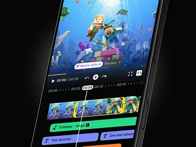 AI Powered Video editor ai ai tool artificial intelligence clean design dark mode design minimal mobile app modern ui product design ui ux video video editor