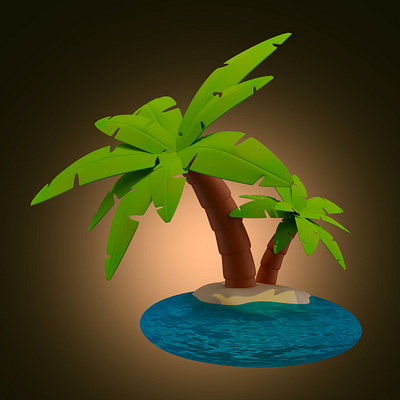 Palm tree 3d icon in blender 3d blender branding design graphic design illustration illustrations logo ui vector