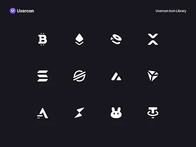 Cryptocurrency - Uxercon Icon Library bitcoin business coin crypto cryptocurrency currency design digital figma finance icon internet investment logo money technology ui uiux ux uxercon